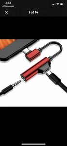 2in1 Type C to 3.5mm Charger Headphone AUX Audio Jack USB C Cable Adapter Charge - Picture 1 of 1