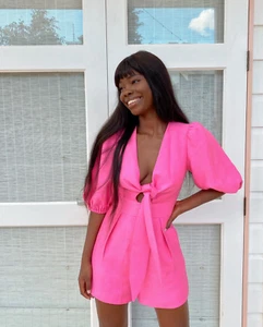 SHEIKE pink Blessed Playsuit short jumpsuit Size 10 / 40 - Picture 1 of 13
