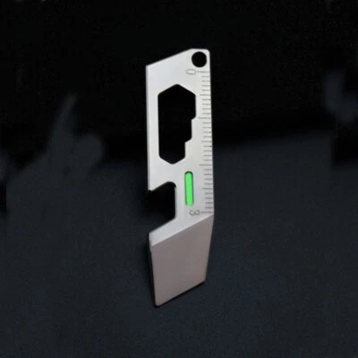 Mini Titanium Alloy Keychain Pry Bar EDC Crowbar Opener Ruler Wrench Multi Tools - Image 1 of 4