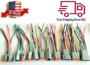 6" Gray Assembled Deutsch 2,3,4,6,8,12 Pin,14 AWG or 16 AWG - Picture 1 of 18