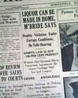 PROHIBITION ENDING ? Homemade Beer Brewery Brewing Legal ? 1930 Old Newspaper