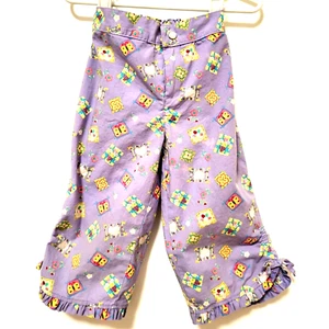 Girls 5 Purple Capris Hearts Butterflies Ruffles & Bows at Bottom J Khaki Kids  - Picture 1 of 8