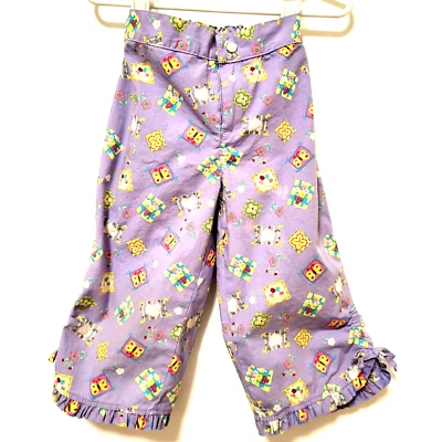 Girls 5 Purple Capris Hearts Butterflies Ruffles & Bows at Bottom J Khaki Kids  - Image 1 of 4
