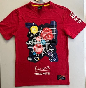 Tango Hotel Men's Kandinsky Veiled Glow T-Shirt in Red-Size Small - Picture 1 of 7