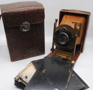 Merkel Minerva Tropen 9x12 cm Großformat-Kamera Seltene Rarität mit Ledertasche - Bild 1 von 8