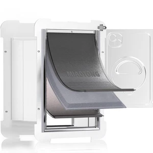 3-Flap Cat Door for Wall, Double Magnetic Flaps Dog Door for Wall, Aluminum L... - Bild 1 von 6