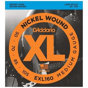 D'Addario EXL160 Medium Gauge 50- 105 Long Bass Guitar Strings Long Scale - Picture 1 of 1