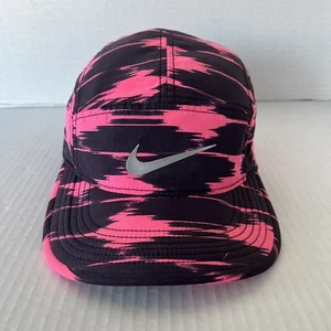 Nike Dri-Fit AW84 5-Panel Hat Cap Running Pink Reflective OSFA Cycling Workout - Picture 1 of 12