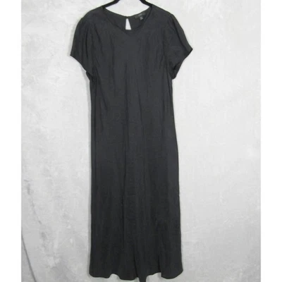 Vestido J.Crew Negro Midi Talla 16 Manga Corta Minimalista Carrera Informal Foto 1 de 4