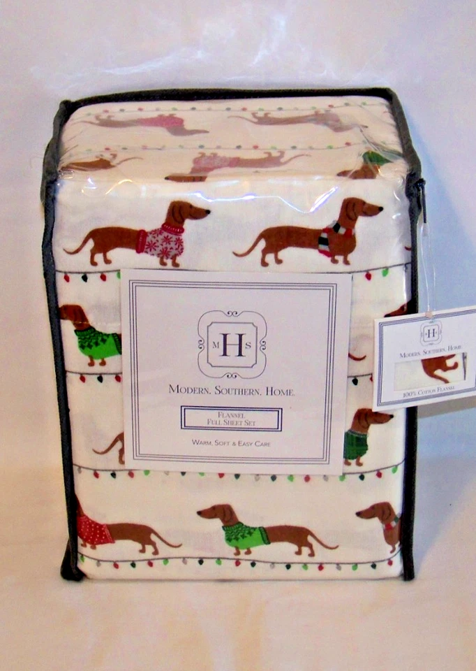 JUEGO COMPLETO DE SÁBANAS MODERN SOUTH HOME FRANELA INVIERNO DACHSUND Foto 1 de 1