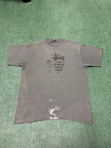 Vintage 90s Stussy Cities Shirt Men’s Size XL Green Pinup Girl Skateboard MARKED - Picture 1 of 16