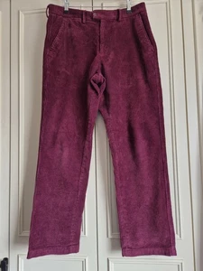 Samuel Windsor Jumbo Corduroy Trousers, Burgandy, Size 34R - Picture 1 of 6