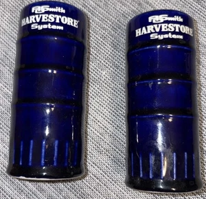 Vintage A.O. Smith Harvestore System Cobalt Blue Silo Salt & Pepper Shakers - Picture 1 of 4