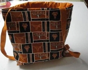 University of Texas Tote Bag-Orange & Black-UT Logo-Machine Quilted-Hand Made - Picture 1 of 1