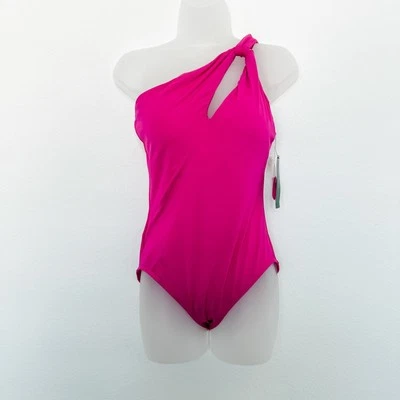 Traje de baño Carmen Marc Valvo para mujer talla 12 rosa un hombro playa resort verano Foto 1 de 4