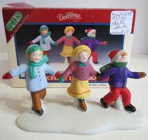 Lemax Dickensvale Collectibles Porcelain Let's Skate in Original Box - Picture 1 of 12