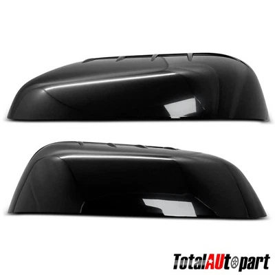 Pair Mirror Cover Cap Smooth Black for Ford Explorer 2011-2017 2018 2019 Clip-On - Image 1 of 4
