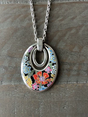 Collar colgante amapolas pintadas Brighton $98 nuevo con etiquetas ~ ¡Haz que tu suéter negro resalte! Foto 1 de 4