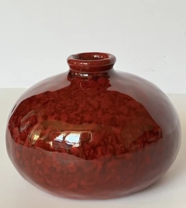 Ceramic Glazed Oxblood Red Art Pottery Bud Vase 3.25 Inches - Picture 1 of 10