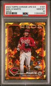 2024 Topps Chrome Update Sapphire Noelvi Marte USCS187 Gold /50 PSA 10 POP 1 - Picture 1 of 2