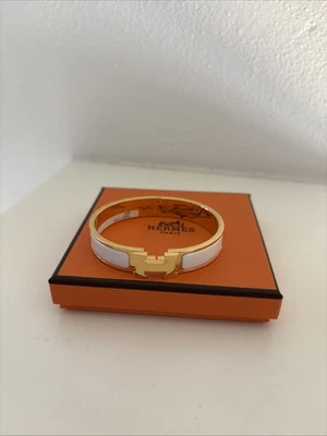 HERMES Armreif Clic H Farbe Blanc Gold ++WIE NEU++ - Bild 1 von 4