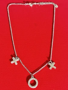 Vintage Swarovski Silber Kreis Anhänger 18 Zoll - Bild 1 von 9