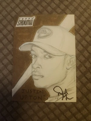 Эскизная карточка Джастина Аптона 2008 Stadium Club 1/1 Diamondbacks - Изображение 1 из 2