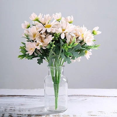 4 BLUSH 11" Daisy Bushes Faux SILK FLOWERS Wedding Party Events Home Supplies - Image 1 of 4