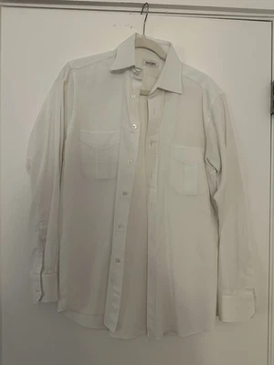 Ascot Chang Custom-Made Textured White Cotton Dress Shirt – M - Image 1 of 3