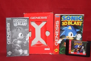 Sonic 3D Blast (Sega Genesis, 1996) Authentic Game Cartridge, CIB Complete - Picture 1 of 11