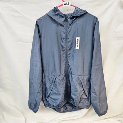 Adidas Climalite Windbreaker Code Of Sport Men S Blue Lightweight Full Zip - Image 1 of 4