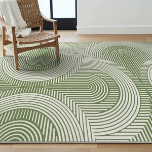 Green Area Rug 3x5 Feet - Modern Abstract Green Rug Non-Slip, Living Room Bed... - Photo 1/8