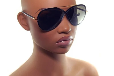 TOM FORD RICKIE Womens Sunglasses Large Butterfly Oval BLACK GREY 1007 01A 65mm - Image 1 of 4