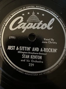 Stan Kenton – Just A-Sittin' And A-Rockin' 10", 78 RPM Capitol Records – C 229 - Picture 1 of 3