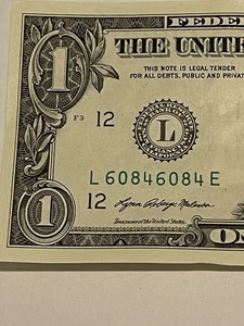 $1 BILL QUAD RIPETITORE FANTASIA TUTTO PARI NUMERO DI SERIE L60846084E 2021 - Foto 1 di 4