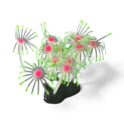 Украшение для аквариума с утяжеленным основанием Sporn зеленый/розовый УФ-свет искусственный коралл - Изображение 1 из 2