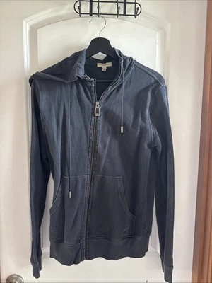 Burberry Men’s Dark Blue Cotton Zip - Image 1 of 4