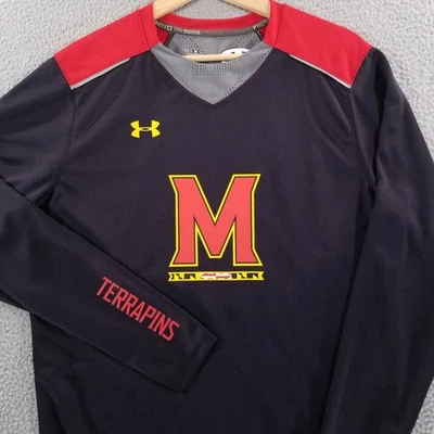 Camiseta deportiva emitida por el equipo Maryland Terrapins manga larga entrenamiento calentamiento tiro camisa Foto 1 de 4