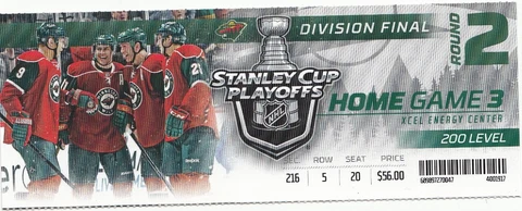 2014 MINNESOTA WILD VS CHICAGO BLACKHAWKS TICKET STUB GAME #6 PATRICK KANE OT Cover