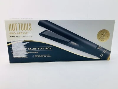 Hot Tools Pro Artist Black Gold Evolve Ionic Salon Hair Flat Iron | Long-Lasting - Image 1 of 4