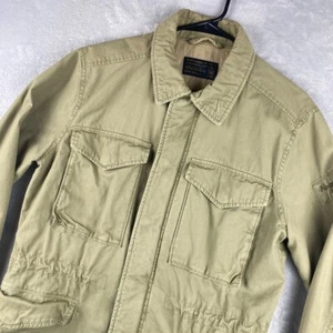 Abercrombie & Fitch Safari Jacket Mens XS Beige Military Utility Coat Canvas - Picture 1 of 12