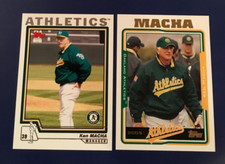 2004 Topps & 2005 Topps #287 KEN MACHA Manager Lot 2 Oakland A's MONEY BALL $$
