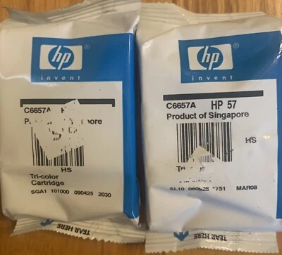 Cartuchos de tinta tricolor negros originales OEM NUEVOS HP 57 Officejet Deskjet EXP Foto 1 de 4