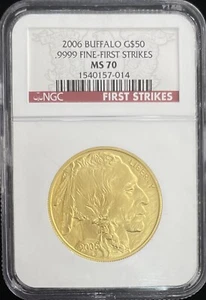 2006 Buffalo $50 First Strikes Gold Coin NGC MS 70 - Picture 1 of 2