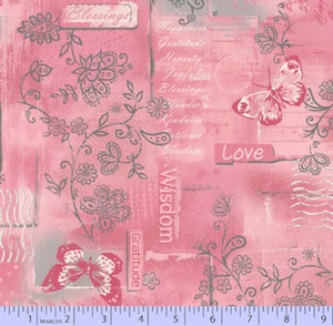 Fabric Cotton Marcus Fabrics Soulful Shades Pink Long Quarter 21 cm x 112 cm - Picture 1 of 1