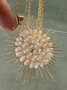 Halskette mit Perlenanhänger 18 Karat Gelbgold - Bild 1 von 7