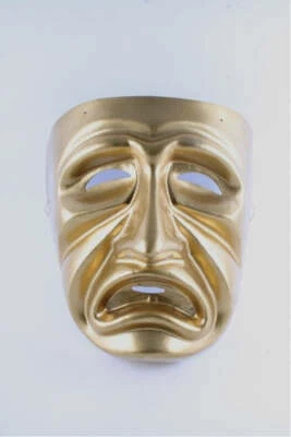 Gold Tragedy Plastic Mask - Image 1 of 2