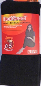 Heatguard by RJM Medium Size Thermal 140 Denier Fleece Lined Winter Leggings - Picture 1 of 3