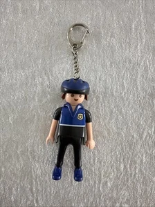 1992 PLAYMOBIL POLICE man figure keyring key chain keychain 3" Collectors - Picture 1 of 13