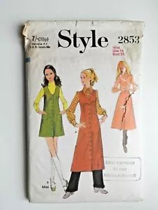 Style 2853 sewing pattern Coat-Dress Midi Skirt and Blouse sz 14 Partially CUT - Picture 1 of 2